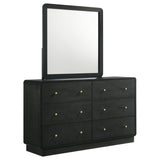 Cavelle Black 6-Drawer Dresser and Mirror from Coaster - Luna Furniture