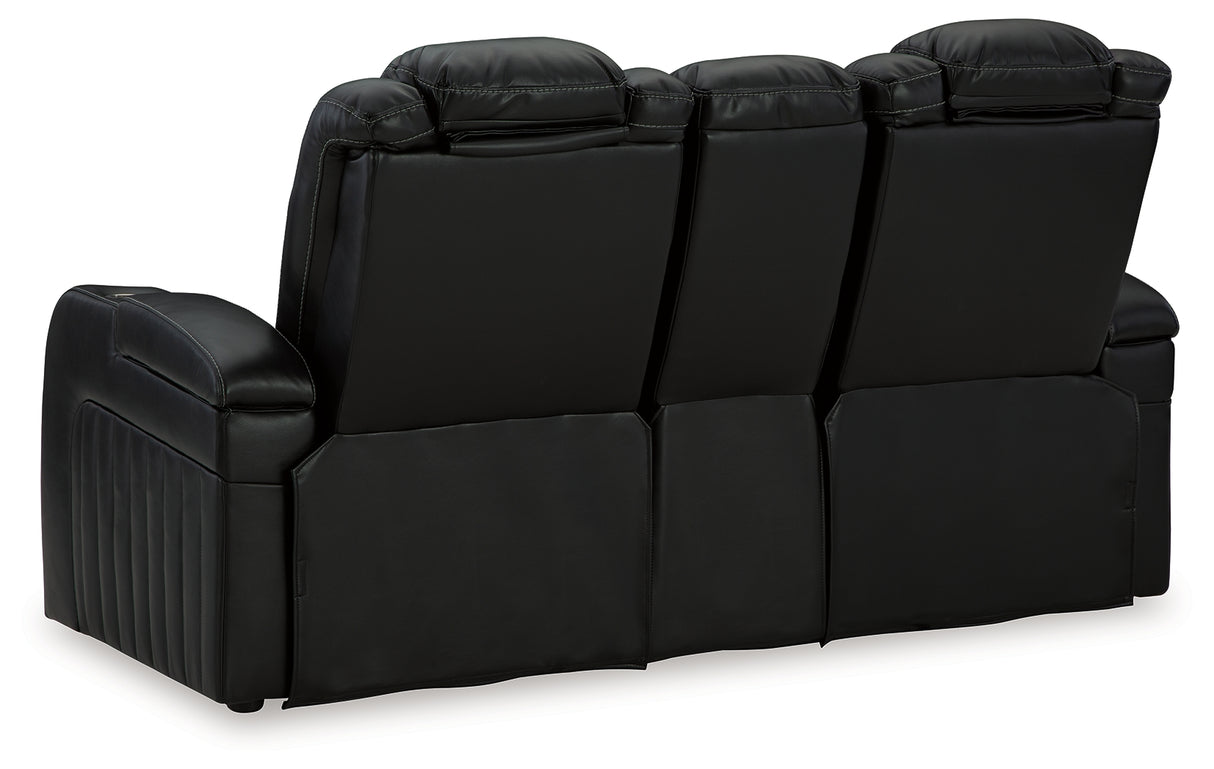Caveman Den Sofa, Loveseat and Recliner in Midnight from Ashley - Luna Furniture