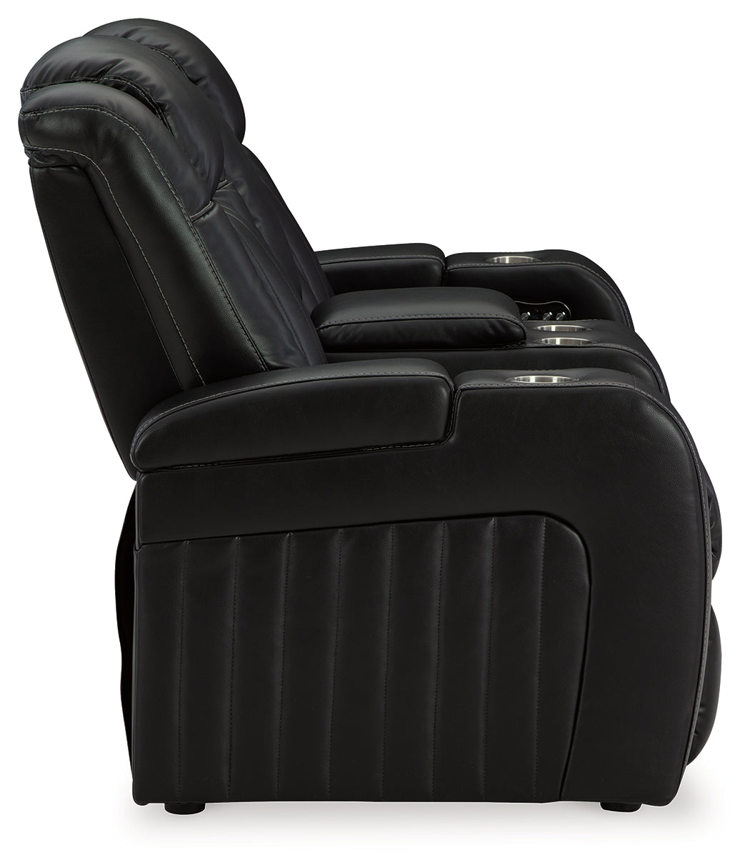 Caveman Den Sofa, Loveseat and Recliner in Midnight from Ashley - Luna Furniture