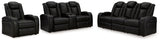 Caveman Den Sofa, Loveseat and Recliner in Midnight from Ashley - Luna Furniture
