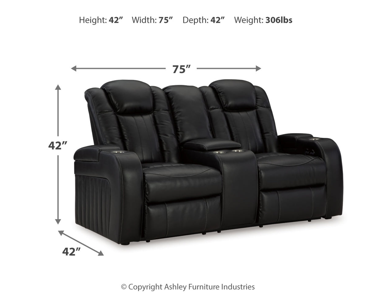 Caveman Den Sofa, Loveseat and Recliner in Midnight from Ashley - Luna Furniture
