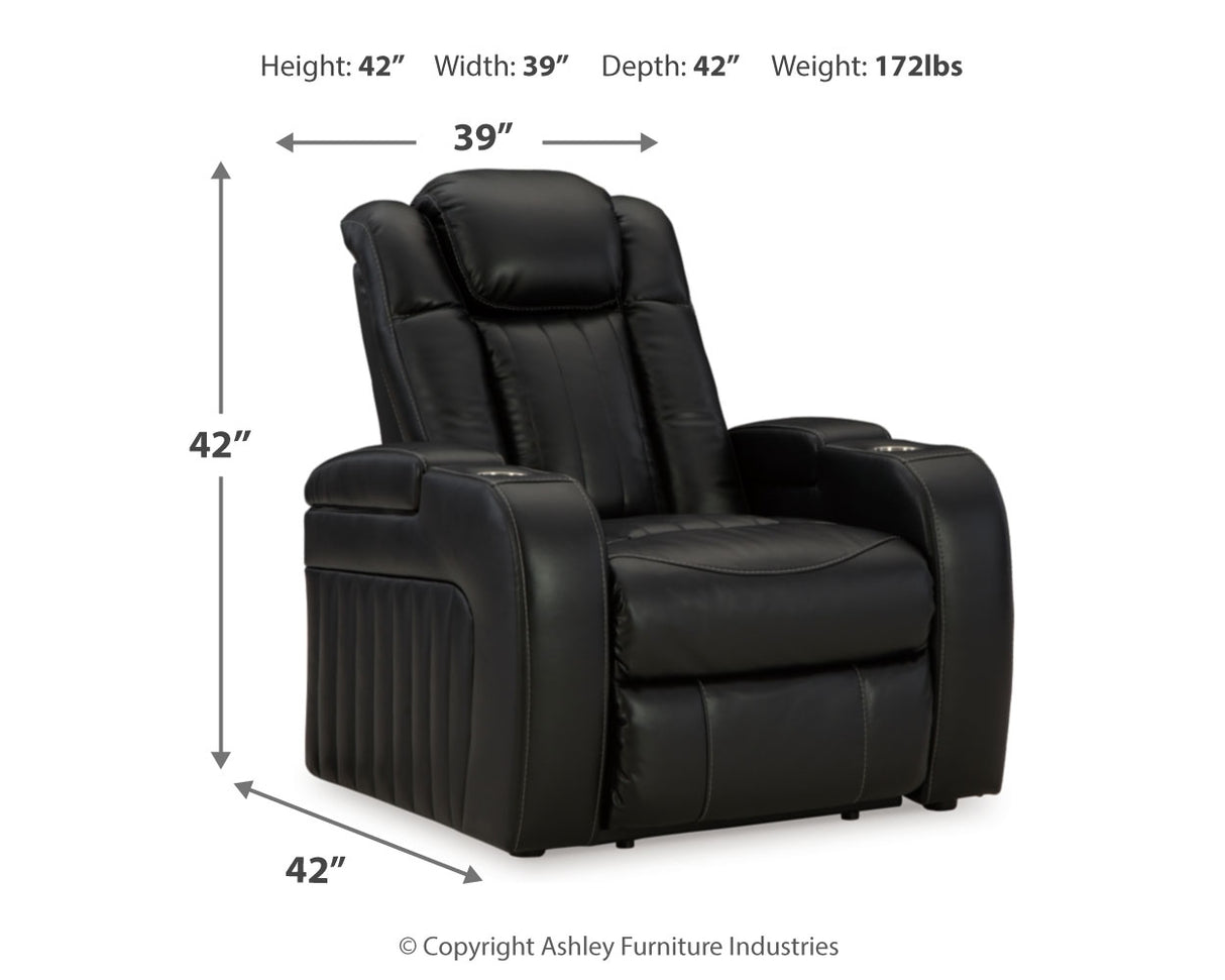 Caveman Den Sofa, Loveseat and Recliner in Midnight from Ashley - Luna Furniture