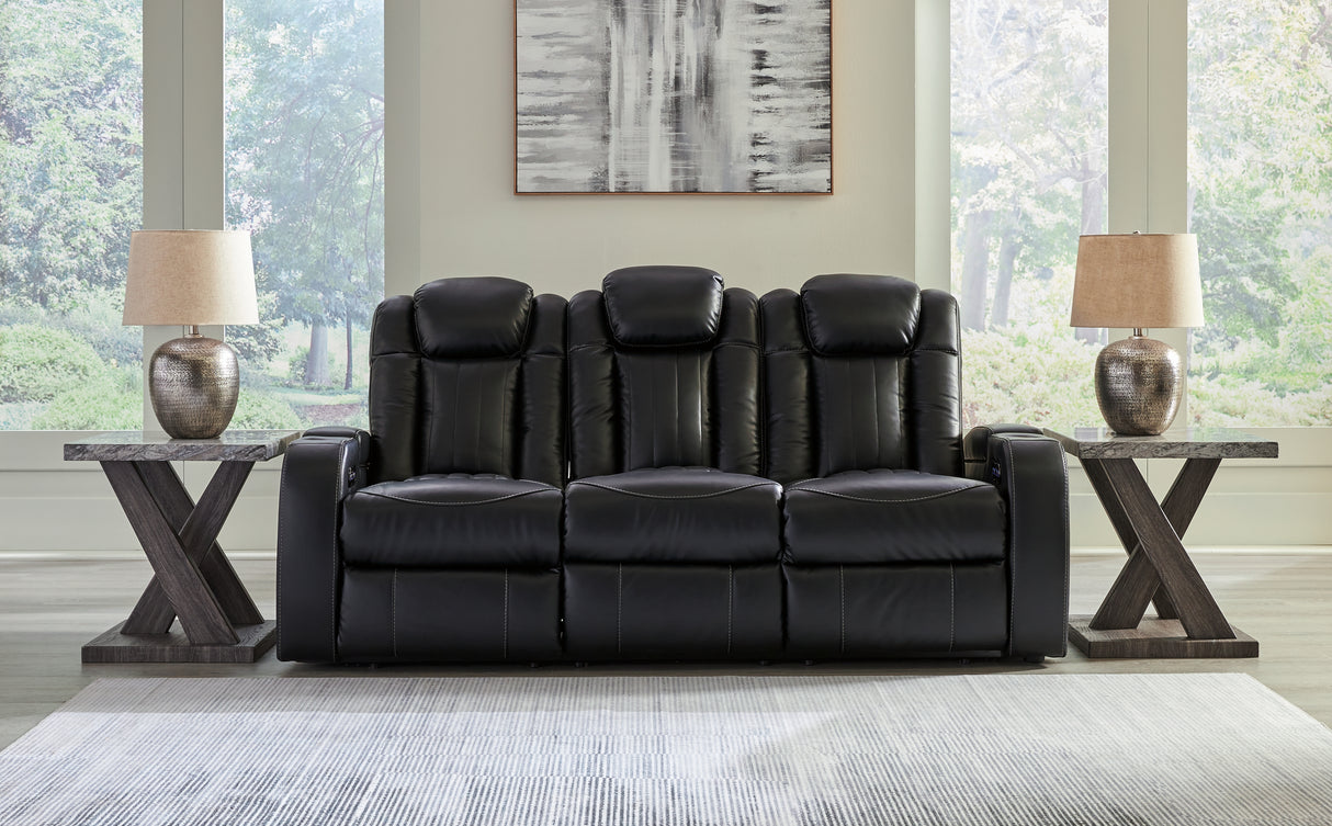 Caveman Den Sofa, Loveseat and Recliner in Midnight from Ashley - Luna Furniture