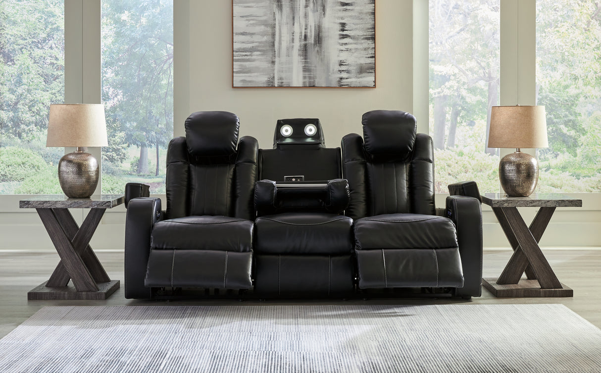 Caveman Den Sofa, Loveseat and Recliner in Midnight from Ashley - Luna Furniture
