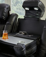 Caveman Den Sofa, Loveseat and Recliner in Midnight from Ashley - Luna Furniture