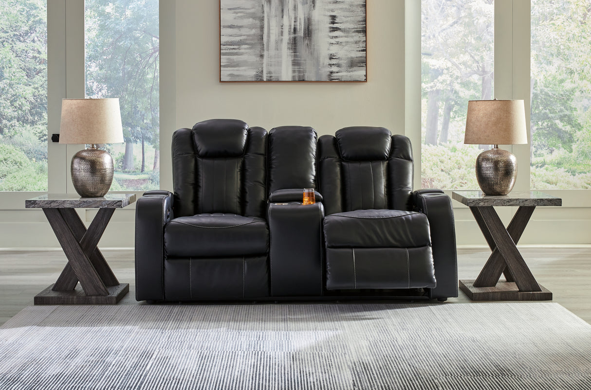 Caveman Den Sofa, Loveseat and Recliner in Midnight from Ashley - Luna Furniture