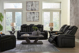 Caveman Den Sofa, Loveseat and Recliner in Midnight from Ashley - Luna Furniture