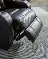 Caveman Den Sofa, Loveseat and Recliner in Midnight from Ashley - Luna Furniture