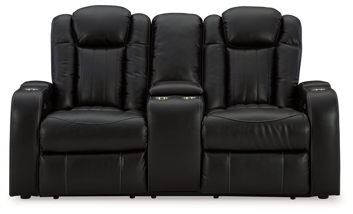 Caveman Den Sofa, Loveseat and Recliner in Midnight from Ashley - Luna Furniture
