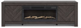 Cayboni Black 71" TV Stand with Electric Fireplace from Ashley Furniture - Luna Furniture