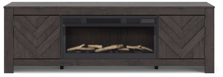 Cayboni Black 71" TV Stand with Electric Fireplace from Ashley - Luna Furniture
