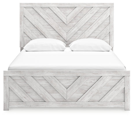 Cayboni Queen Panel Bed with Dresser and 2 Nightstands in Whitewash from Ashley - Luna Furniture