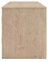 Cayboni Tan 71" TV Stand with Electric Fireplace from Ashley Furniture - Luna Furniture