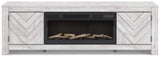 Cayboni Whitewash 71" TV Stand with Electric Fireplace from Ashley Furniture - Luna Furniture