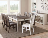 Cayla Dark Oak& White Extendable Dining Table from Steve Silver - Luna Furniture