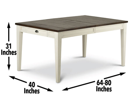 Cayla Dark Oak& White Extendable Dining Table from Steve Silver - Luna Furniture