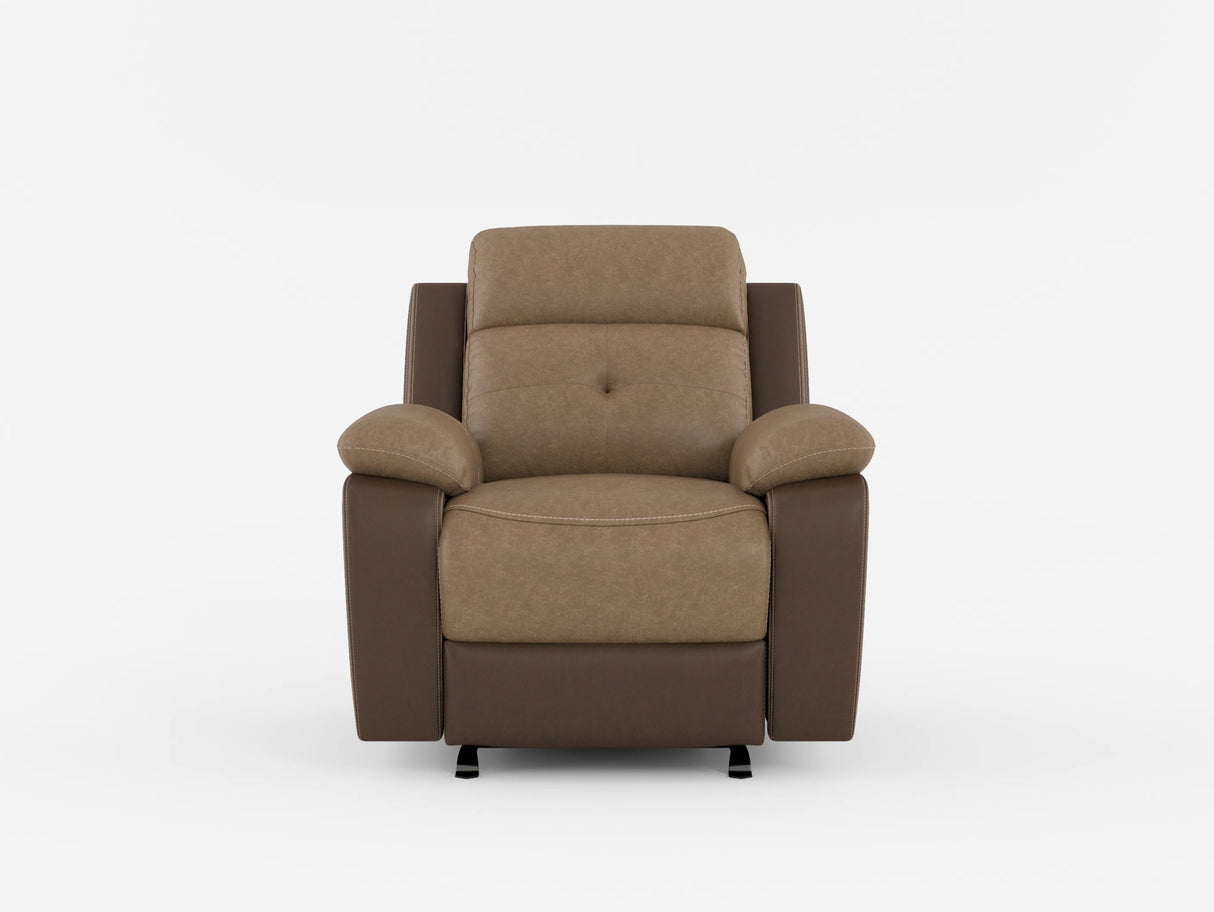 Glendale Brown Microfiber Double Glider Reclining Loveseat with Center Console from Homelegance - Luna Furniture
