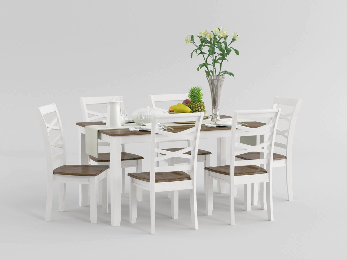 Challis Cherry/White 7-Piece Dining Set from Homelegance - Luna Furniture