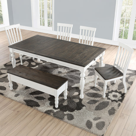 Joanna 6 Piece Dining(Table, Bench & 4 Side Chairs) from Steve Silver - Luna Furniture