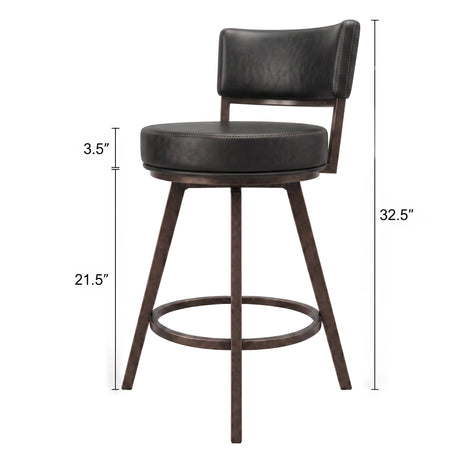 Geno Black 24" Commercial Grade Counter Stool from Steve Silver - Luna Furniture