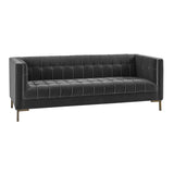 Isaac Channel Stitched Gray Velvet Sofa from Steve Silver - Luna Furniture