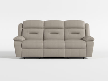 Laconia Silver Leather Double Reclining Sofa from Homelegance - Luna Furniture