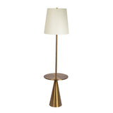 Celestial Modern Floor Lamp with Brass Accent Table with Large White Shade from Ashcroft Furniture - Luna Furniture