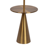 Celestial Modern Floor Lamp with Brass Accent Table with Large White Shade from Ashcroft Furniture - Luna Furniture