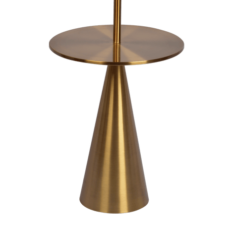 Celestial Modern Floor Lamp with Brass Accent Table with Large White Shade from Ashcroft Furniture - Luna Furniture