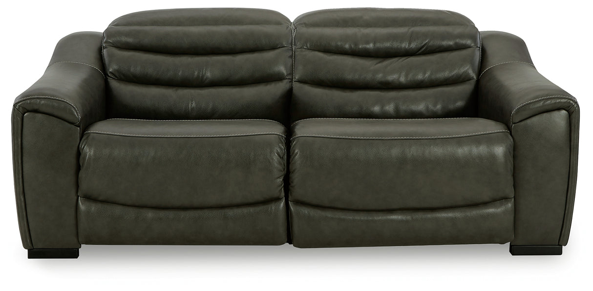 Center Line Dark Gray 2-Piece Power Reclining Loveseat from Ashley - Luna Furniture