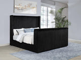 Centergrove Black Upholstered Queen Wingback TV Bed from Coaster - Luna Furniture