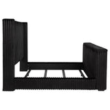 Centergrove Black Upholstered Queen Wingback TV Bed from Coaster - Luna Furniture