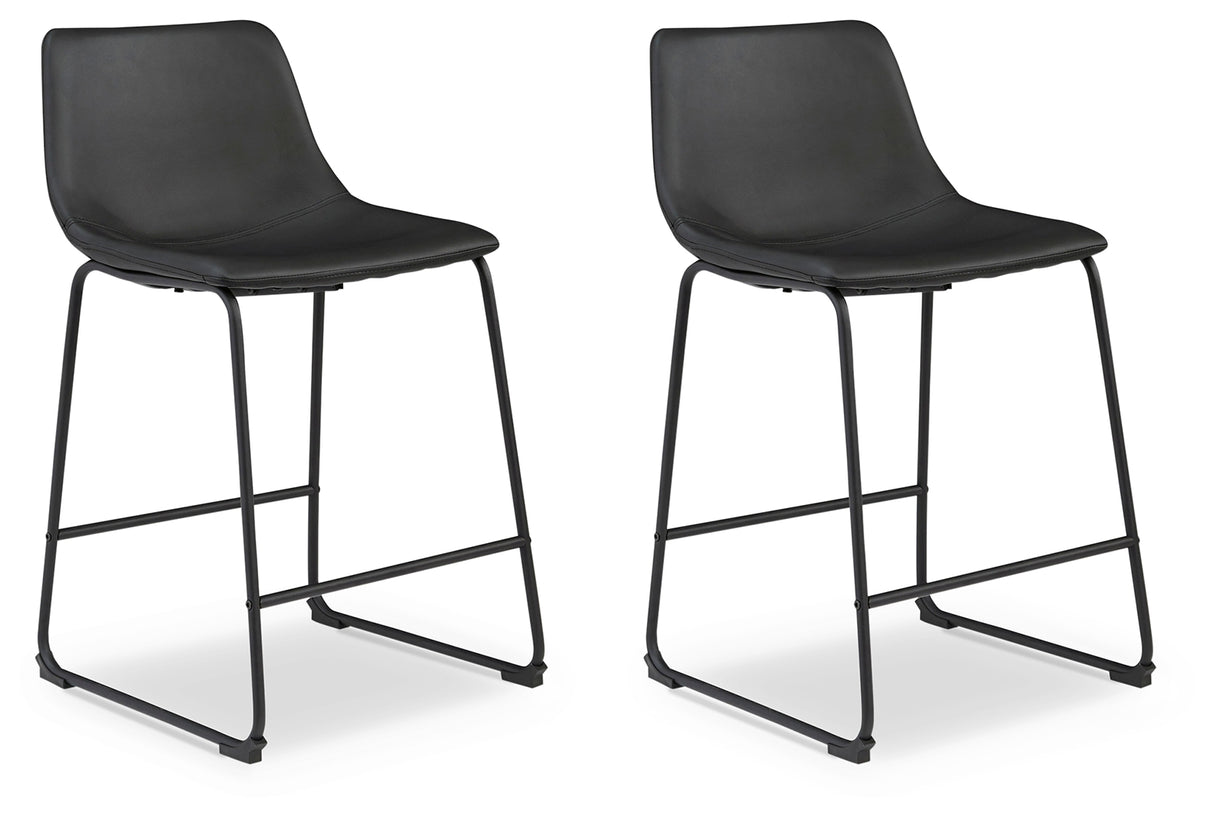 Centiar Black Counter Height Bar Stool (Set of 2) from Ashley - Luna Furniture