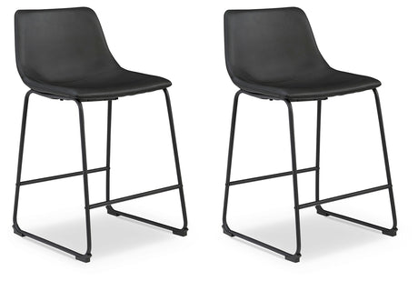 Centiar Black Counter Height Bar Stool (Set of 2) from Ashley - Luna Furniture