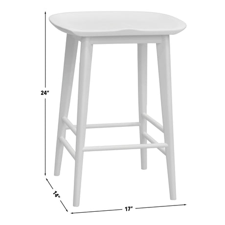 Hilton 24″ Backless Counter Stool, White from Steve Silver - Luna Furniture