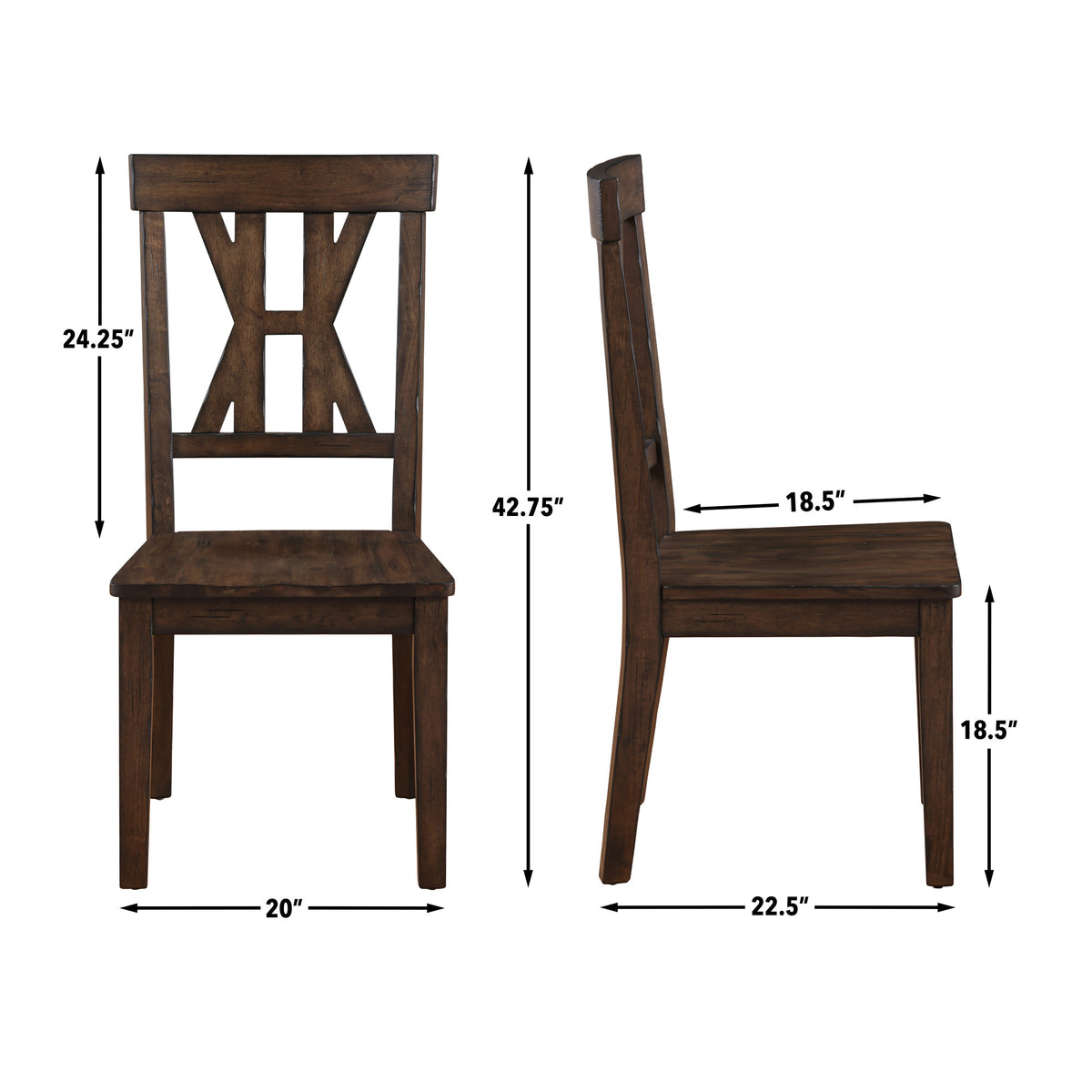 Auburn Burnished Dark Tobacco Side Chair, Set of 2 from Steve Silver - Luna Furniture
