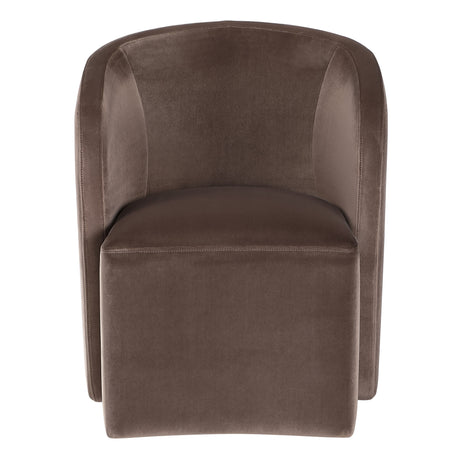 Annie Chocolate Velvet Barrel Chair with Casters, Set of 2 from Steve Silver - Luna Furniture