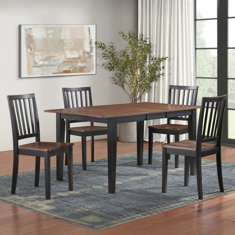 Joplin Walnut/Ebony Dining Table with 12" Leaf from Steve Silver - Luna Furniture