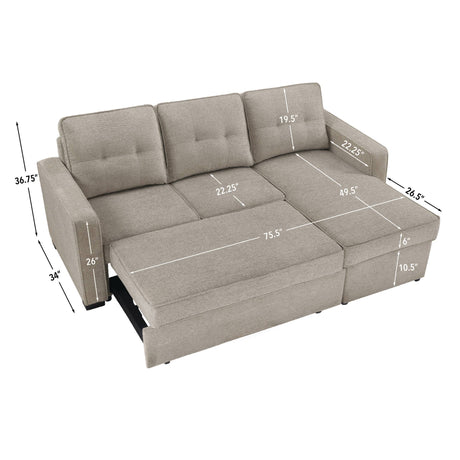 Noah Tan Flippable Convertible Storage Sleeper Chofa from Steve Silver - Luna Furniture