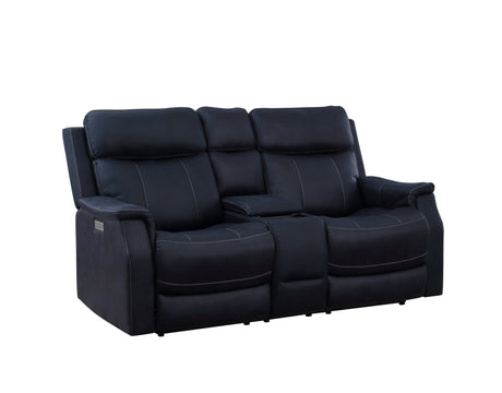 Valencia Ocean Blue Dual-Power Reclining Console Loveseat from Steve Silver - Luna Furniture