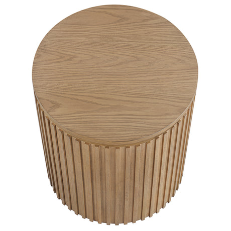 Colvin 18″ Round End Table, Toffee Finish from Steve Silver - Luna Furniture