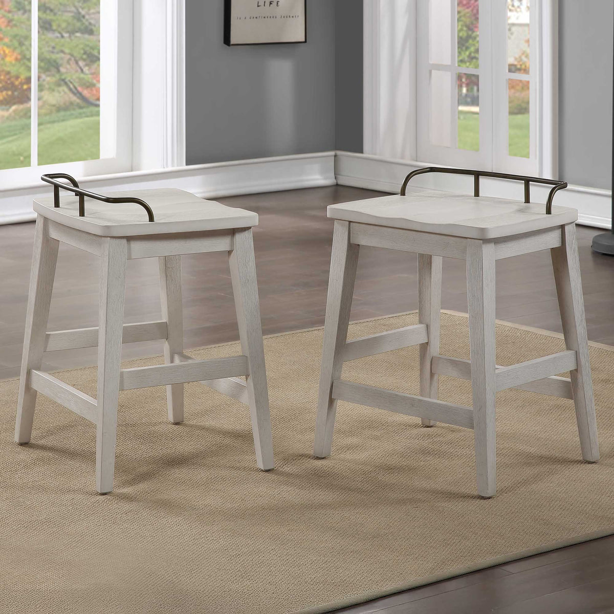 Pendleton Ivory/Honey Oak 7-Piece Counter Height Dining Set from Steve Silver - Luna Furniture
