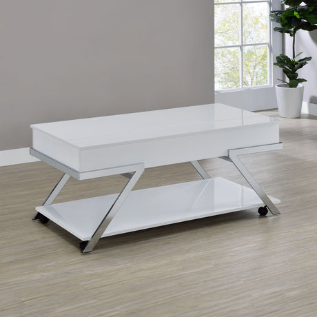 Zena Lift-Top Cocktail Table with Casters from Steve Silver - Luna Furniture