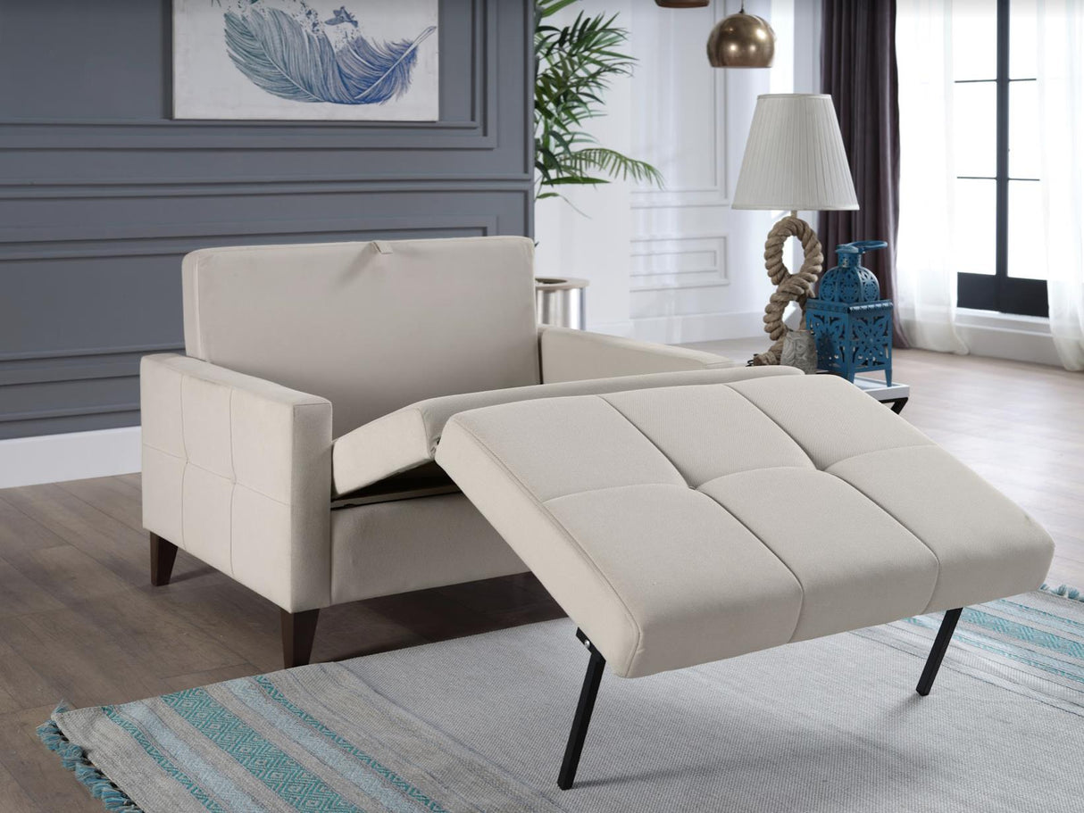 Zigana Cream Sleeper Chair And A Half from Bellona - Luna Furniture