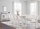 Chalanna Dining Table and 10 Chairs in White from Ashley - Luna Furniture