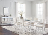 Chalanna Dining Table and 6 Chairs in White from Ashley Furniture - Luna Furniture