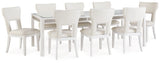 Chalanna Dining Table and 8 Chairs in White from Ashley Furniture - Luna Furniture