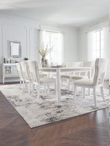 Chalanna Dining Table and 8 Chairs in White from Ashley Furniture - Luna Furniture