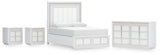 Chalanna Queen Upholstered Storage Bed with Dresser and 2 Nightstands in White from Ashley - Luna Furniture