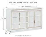 Chalanna Queen Upholstered Storage Bed with Dresser in White from Ashley - Luna Furniture